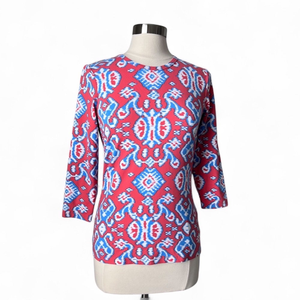J.McLaughlin Catalina Cloth Ikat Print‎ Top Size Small